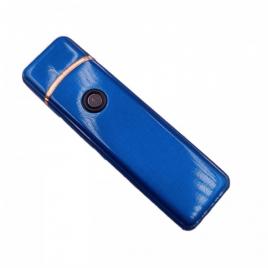 Bricheta electronica cu incarcare usb, buton cu lumina, 9 cm, albastru