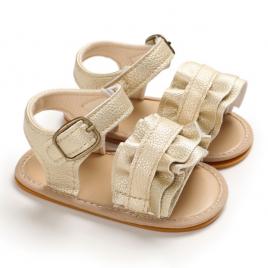 Sandale aurii cu volanas pentru fetite (marime disponibila: 9-12 luni (marimea