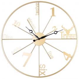 Ceas mare de perete, din metal, auriu - b60, 60 cm