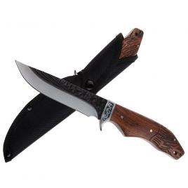 Cutit de vanatoare ideallstore®, lion blade, 25 cm, otel inoxidabil, maro, teaca inclusa