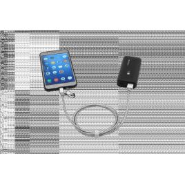 Cablu 2-in-1 lightning verbatim, micro b, stainless steel, sync, cablu, 100cm, silver