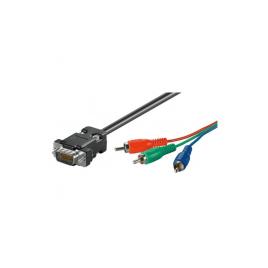 Cablu vga 15pini tata la 3x rca tata rgb 2m goobay