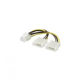 Cablu adaptor 2x molex 5.25 la p6 pci express 6 pini 0.15m goobay