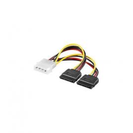 Cablu adaptor 2x sata la molex 5.25 4 pini tata 15cm goobay