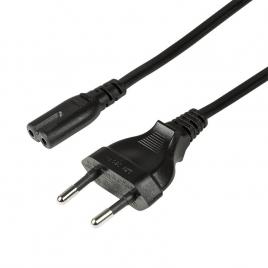 Cablu alimentare logilink casetefon, 3m, intrare euro plug, iesire c7, 10a, testat vde, black