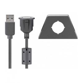 Cablu prelungitor 2m usb 2.0 hi-speed cupru dublu ecranat cu montare pe birou goobay