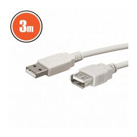 Cablu prelungitor usb tata a la mama a 3m alb
