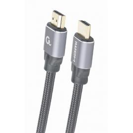 Cablu video gembird, hdmi (t) la hdmi (t), 5m, premium, conectori auriti, rezolutie maxima 4k (3840 x 2160) la 60 hz, negru