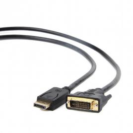 Cablu video gembird, adaptor displayport (t) la dvi-d dl (t), 1.8m, rezolutie maxima full hd (1920 x 1080) la 60hz, negru