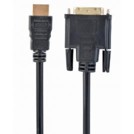 Cablu video gembird, adaptor hdmi (t) la dvi-d sl (t), 3m, conectori auriti, negru