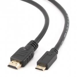 Cablu video gembird, adaptor hdmi (t) la mini-hdmi (type c)(t), 3m, conectori auriti, rezolutie maxima 4k dci (4096 x 2160) la 60 hz, negru
