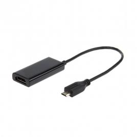 Cablu video gembird, adaptor micro-usb (t) la hdmi (m), 16cm, rezolutie maxima full hd (1920 x 1080) la 60hz, conecteaza smartphone cu mufa 5-pin mhl la tv, negru