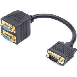 Cablu video gembird, splitter vga (t) la 2 x vga (m), 20cm, negru