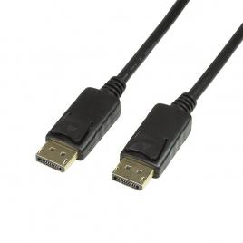 Cablu video logilink, displayport (t) la displayport (t), 10m, conectori auriti, rezolutie maxima 4k (3840 x 2160) la 60 hz, negru