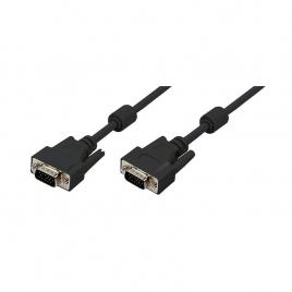 Cablu video logilink, vga (t) la vga (t), 10m, dublu ecranat, negru