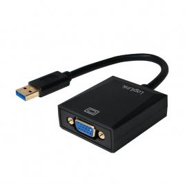 Cablu video logilink, adaptor usb 3.0 (t) la vga (m), 10cm, rezolutie maxima full hd (1920 x 1080) la 60 hz, negru