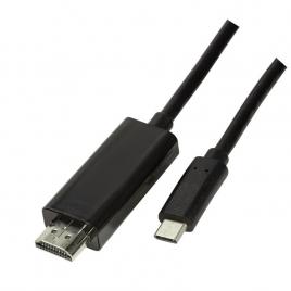 Cablu video logilink, adaptor usb 3.1 type-c (t) la hdmi (t), 1.8m, rezolutie maxima 4k uhd (3840 x 2160) la 60 hz, negru