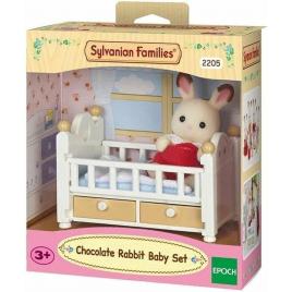 Set de joaca sylvanian families - patut bebe iepuras chocolate