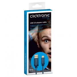 Cablu profesional 2m usb type c - usb 3.0 4.5w superspeed 5gbit/s ofc cupru aurit clicktronic