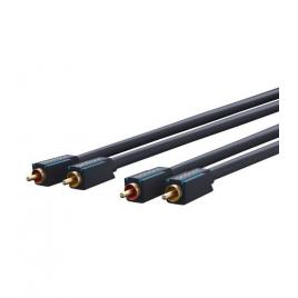 Cablu profesional 2x rca - 2x rca 3m ofc cupru dublu ecaranat aurit clicktronic 70380