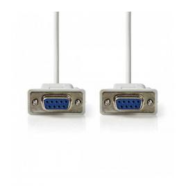Cablu rs232 null modem d-sub 9-pin serial mama - d-sub 9 pini serial mama 2m ivory nedis