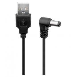 Cablu usb - dc 5.5 x 2.1 mm 90 grade 1m negru goobay 55158