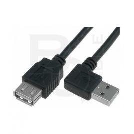 Cablu usb 2.0 a soclu mama - usb a mufa tata in unghi 1.8m negru bq cable