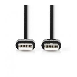 Cablu usb 2.0 nedis usb a tata - usb a tata 2m negru