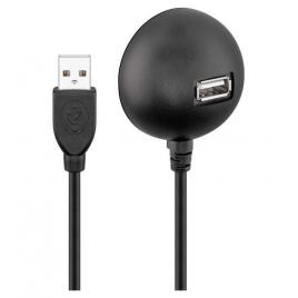 Cablu usb 2.0 de extensie de mare viteza cu suport 1.5m negru goobay
