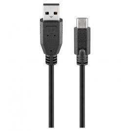 Cablu usb 2.0 tata la usb type c tata 0.5m negru goobay