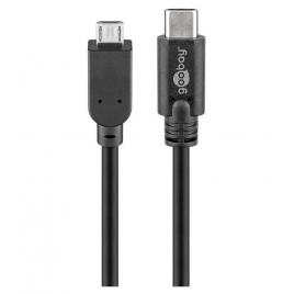 Cablu usb 2.0 type c la micro usb 2.0 0.6m cupru 0.48gbit/s negru 67992 goobay