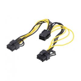Cablu de alimentare pci-e 6pin mama - pci-e 8pin mama x2 0.15m pentru placa video akyga ak-ca-55