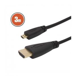 Cablu micro hdmi - hdmi 3m 1080p 10.2gbps 30awg placat cu aur delight 20425