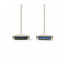 Cablu serial 25pini d-sub tata - d-sub 25pini mama 3m crem nedis