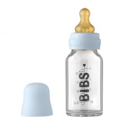 Set complet biberon din sticla anticolici 110 ml baby blue bibs