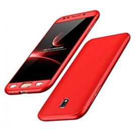 Husa samsung galaxy j5 2017, fullbody elegance luxury red, acoperire completa 360 grade cu folie de sticla