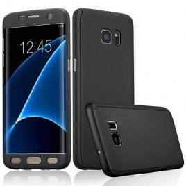 Husa samsung galaxy s7 edge, fullbody elegance luxury black, acoperire completa 360 grade cu folie de