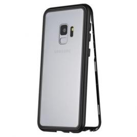 Husa samsung galaxy s9 plus magnetica 360 grade black, perfect fit cu spate de sticla securizata premium +