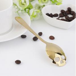 Lingurita in forma de craniu pentru zahar, inghetata, bomboane, etc., gold, mystyle�