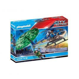 Playmobil city action - elicopter de politie si parasutist