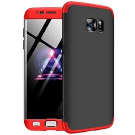 Husa samsung galaxy s7 edge, fullbody 360� 3in1 negru-rosu