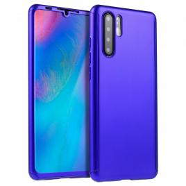 Husa fullbody albastru pentru huawei p30 pro cu folie de sticla inclusa