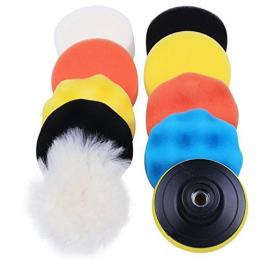 Kit polish auto profesional, set 10 piese + adaptor bormasina, set polish. taler 15cm cu adaptor m14 - bureti