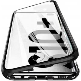 Husa samsung galaxy s10 plus magnetica 360 grade black, perfect fit cu spate de sticla securizata premium +
