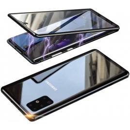 Husa samsung galaxy s20 , magnetica 360 negru, perfect fit cu spate de sticla securizata premium + folie de