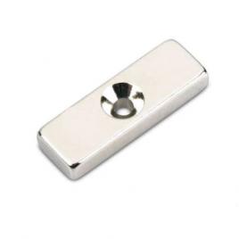 Magnet puternic neodim bloc 30mm x 10mm x 5mm - cu orificiu
