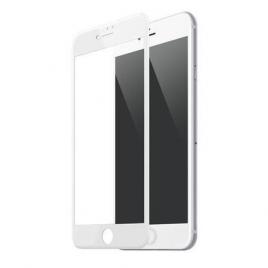 Folie de sticla 5d apple iphone 8 plus, cu margini colorate alb
