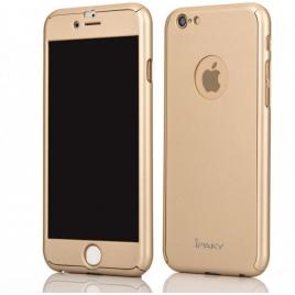 Husa apple iphone 6 plus/6s plus, fullbody  ipaky gold , acoperire completa 360 grade cu folie de sticla