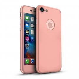 Husa apple iphone 7, fullbody  rose-gold, acoperire completa 360 grade cu folie de sticla gratis