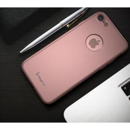 Husa apple iphone 7, fullbody  ipaky rose-gold , acoperire completa 360 grade cu folie de sticla gratis